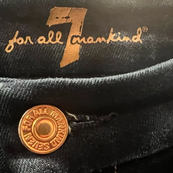 7 For all Mankind Women's Dark Wash Jeans ‘The Skinny Bootcut’ Size 32 - Picture 8 of 11